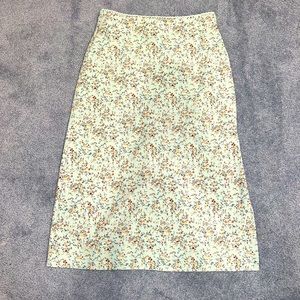 Green floral Long skirt